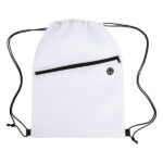 Non-Woven Sports Drawstring Bag with Front Zipper