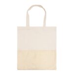 Two-Tone Cotton/ Burlap Tote with Pocket