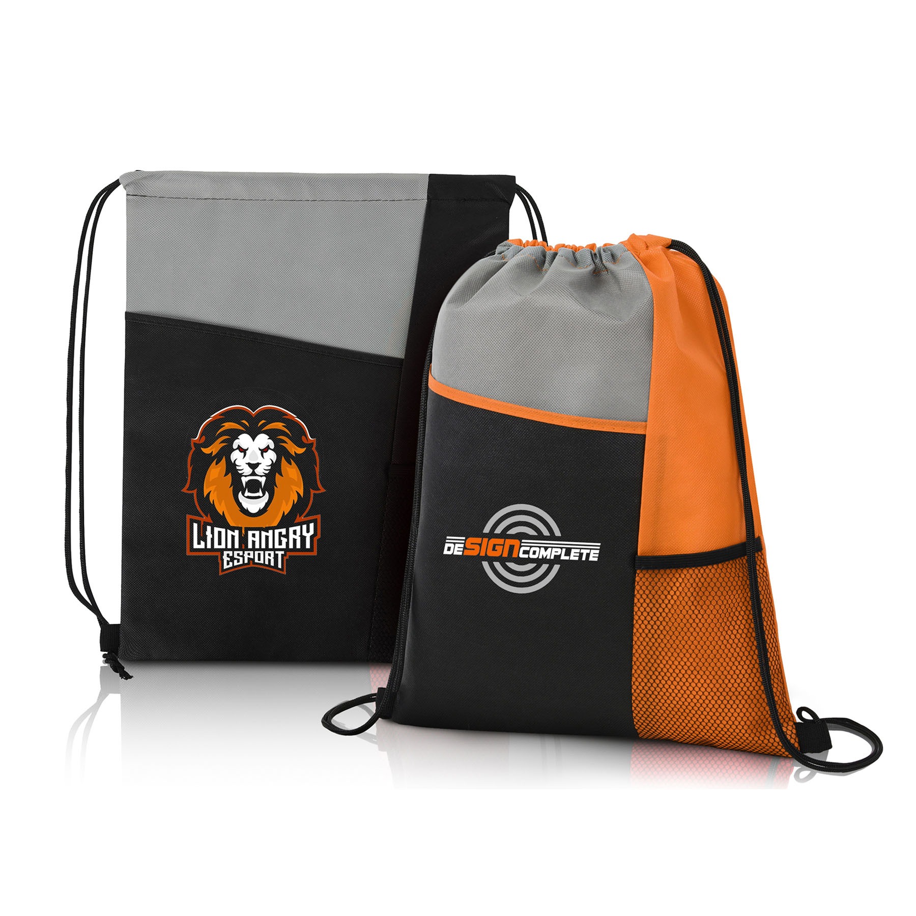 Tri-Colored Mesh Pocket Drawstring Backpack Tri-Colored Mesh Pocket Drawstring Backpack