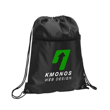 Sports Drawstring Backpack With Zipper Pocket