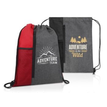 Vertical Drawstring Backpack With Mesh Pocket