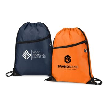 420D Heavy Duty Drawstring Backpack With Front Zipper