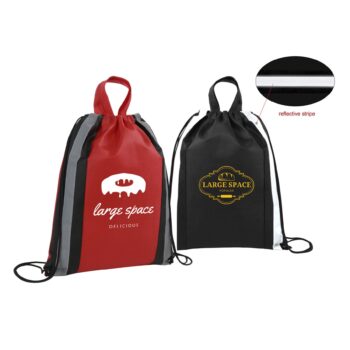Small Reflective Non-Woven Drawstring Bag
