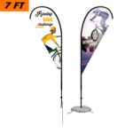7′ Teardrop Flag Kit-Double Sided With Optional Base