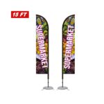 15' Feather Flag Kit-Double Sided With Cross Base&Water Bag