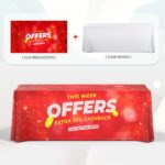 6′ Economy Draped Standard Table Cover (Full Color Dye Sublimation)