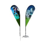 11' Teardrop Flag Knit-Double Sided With Optional Base