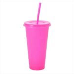 Shining Double Wall Plastic Straw Cup