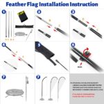11′ Custom Feather Flag Kit-Double Sided W/ Cross Base
