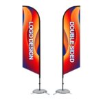 11′ Custom Feather Flag Kit-Double Sided W/ Cross Base