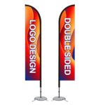 15′ Feather Flag Kit-Double Sided With Cross Base&Water Bag
