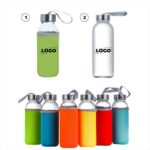 10oz Glass Water Bottle With Sleeve And Lanyard Outdoor Spor