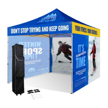 10' x 10' Heavy Duty Pop Up Tent Kit w/ 3 Full Walls ( Dye Sublimation)
