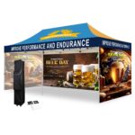 10' X 20' Hex Aluminum Frame w/ Full Color Canopy + 3 Full Walls