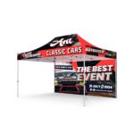 10′ x15′ Standard Hex Aluminum Frame w/ Dye Sublimation Canopy + Full Wall