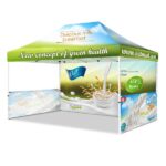 10′ X 15′ Custom Printed Pop Up Tent Kit, Full Wall & 2 Half Walls