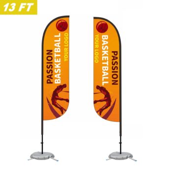 13' Custom Feather Flag Kit- Double Sided W/ Cross Base
