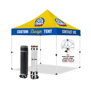 10' x 10' Heavy Duty Pop Up Tent w/ Dye Sublimation Canopy