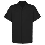 Men’s Solid Short Sleeve Camp Collar Shirt (8)