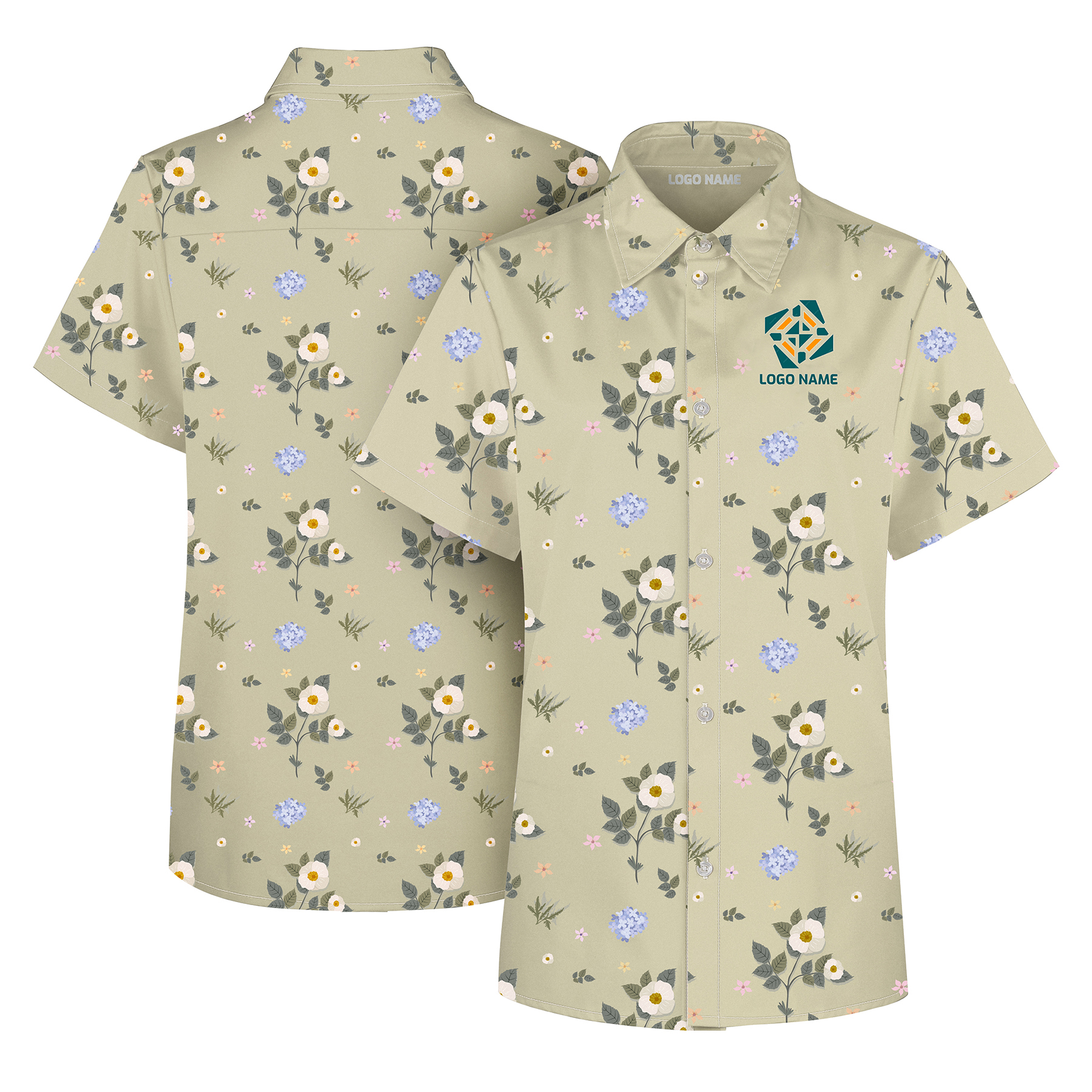 Women's 135gsm Custom Dye Sublimation Hawaiian Shirt-Stretch Poly (4)