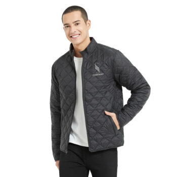 Men's Quilted Full Zip Jacket ( Embroidered )