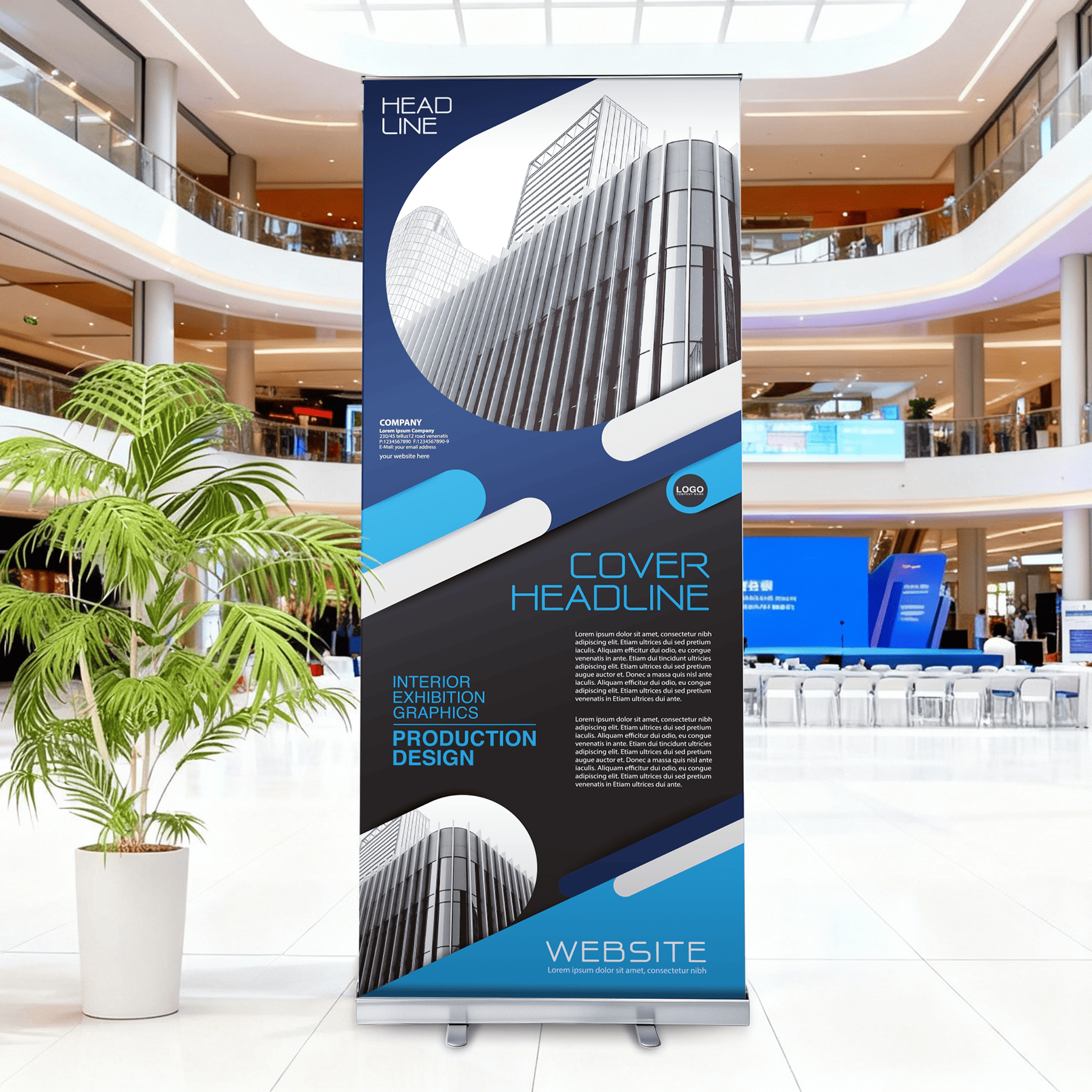 335072-6 Premium 33.5" X 80" Retractable Aluminum Banner Stand